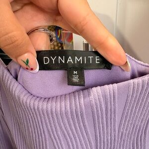 Dynamite Lilac Ribbed Knit Crew Top
